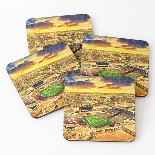 Item preview, Jones ATT Stadium in Lubbock, Texas, at sunset - digital painting designed and sold by NickoPrints.