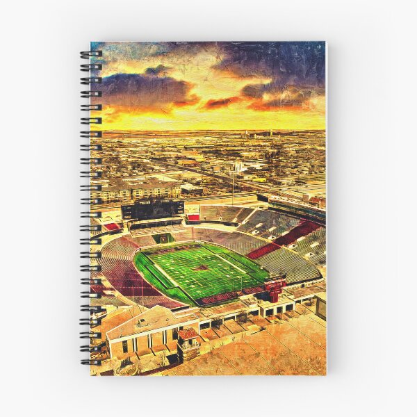 Artikelvorschau, Jones ATT Stadium in Lubbock, Texas, bei Sonnenuntergang - digitale Malerei entworfen und verkauft von NickoPrints.