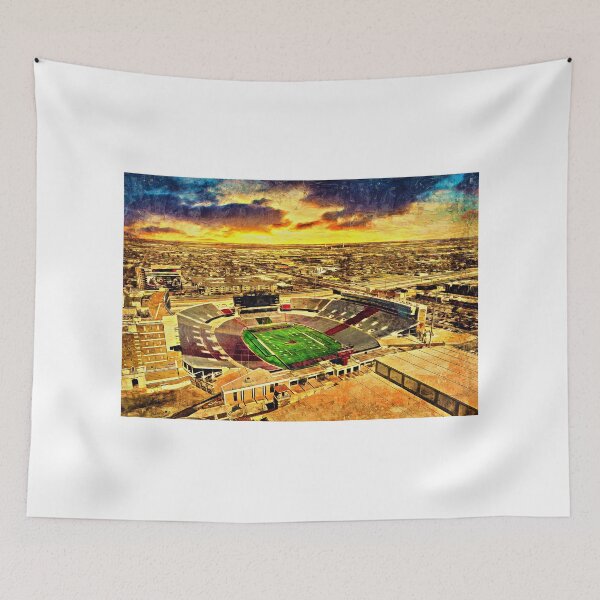 Item preview, Jones ATT Stadium in Lubbock, Texas, at sunset - digital painting designed and sold by NickoPrints.