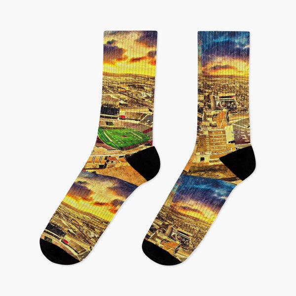Item preview, Jones ATT Stadium in Lubbock, Texas, at sunset - digital painting designed and sold by NickoPrints.