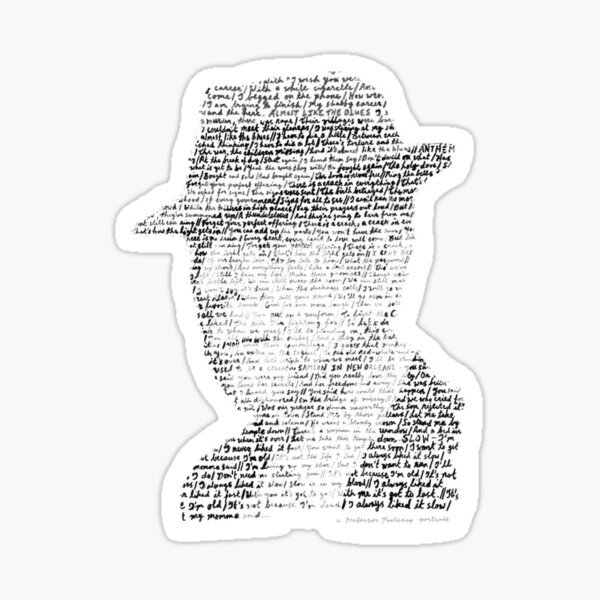 Leonard Cohen Wortkunst Sticker