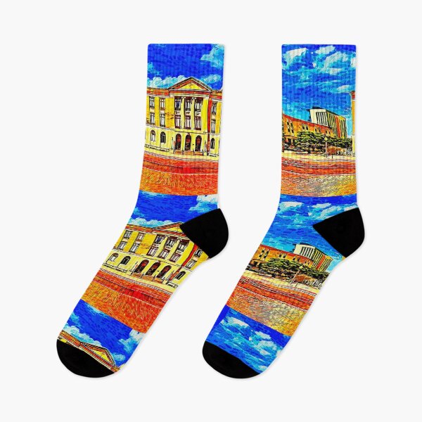 Item preview, Lubbock Post Office and Federal Building, in Lubbock, Texas - impressionist painting designed and sold by NickoPrints.