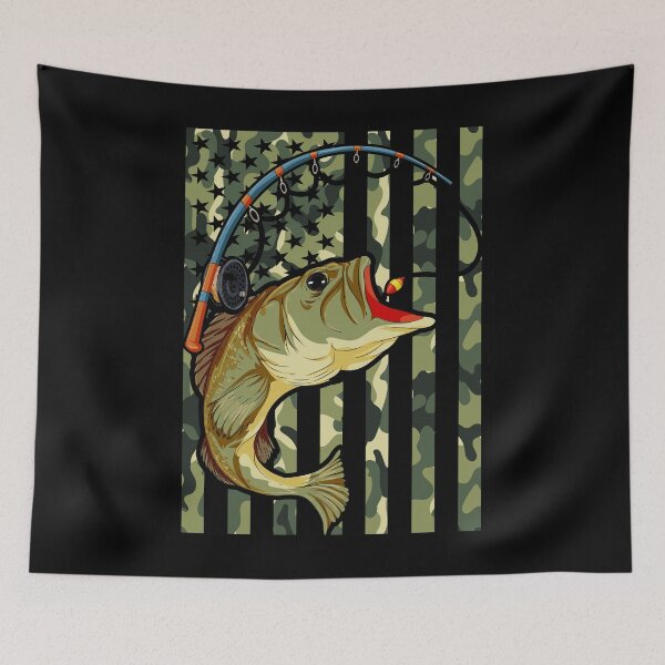 Item preview, Camouflage US Flag Hobby Angling Fish American Fisherman Fishing designed and sold by bestshirtdesign.