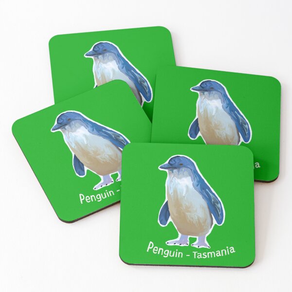 Item preview, Penguin Tasmania Green block colour background designed and sold by Backstreet Lobotomy.