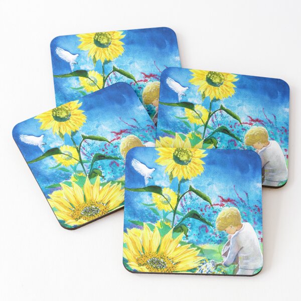 Item preview, Peace Love Sunflowers by Laura Rispoli Peaceful Dove Kindness to the Earth and Eachother art watercolor painting designed and sold by Laura-Rispoli.