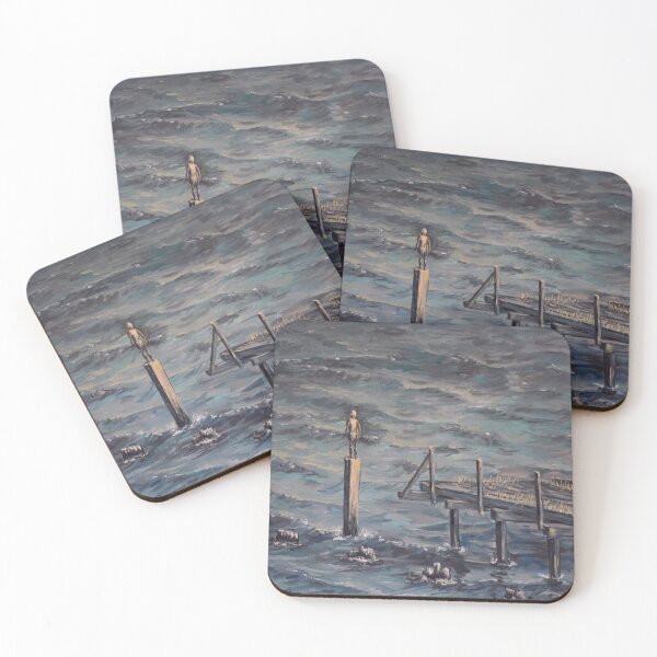 Item preview, Oil Painting - Antony Gormley Statue in Edinburgh 16" x 12" designed and sold by Igor Pozdnyakov.