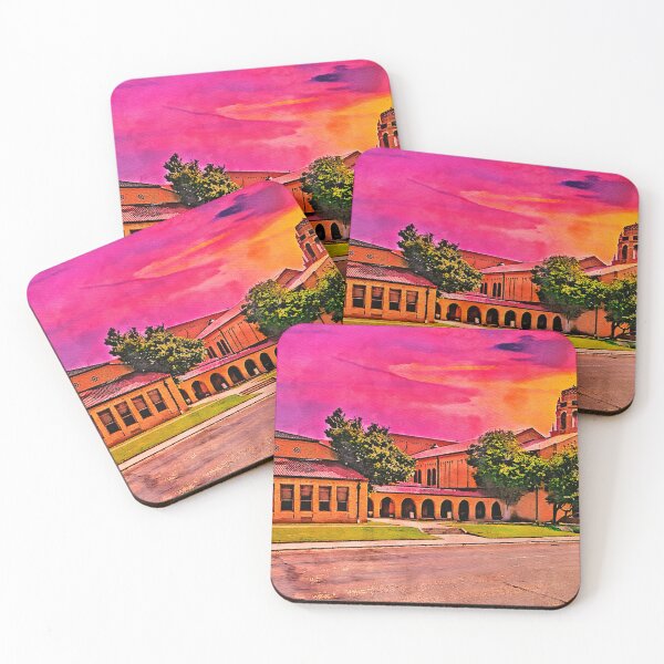 Item preview, Lubbock High School at sunset - watercolor painting designed and sold by NickoPrints.
