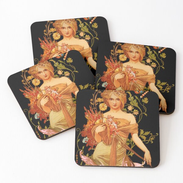 Item preview, Mucha Floral Fitted . designed and sold by odemsysyobst.