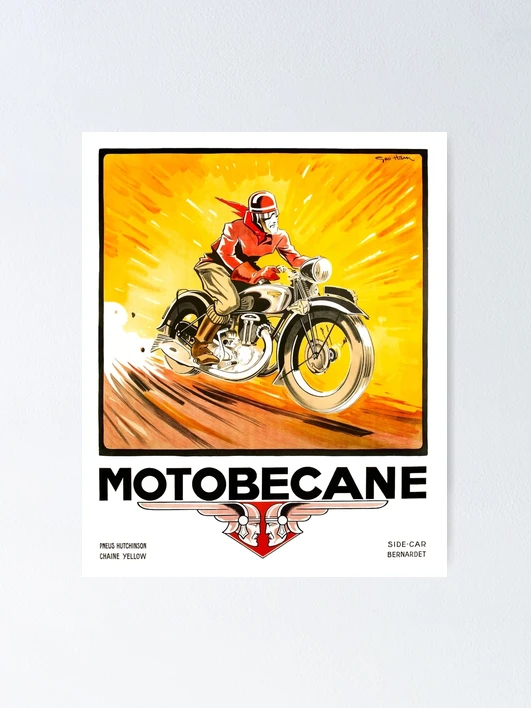 Poster Haute Qualité 60x80cm - Reproduction D'affiche Vintage Montlhéry Auto Moto 1947