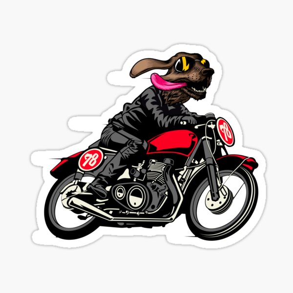 ADESIVO CANE CUCCIOLO MOTORCYCLE SCOOTER PUPPY DOG STICKER 