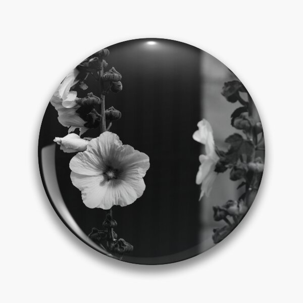 Item preview, Closeup of a Hollyhock in black and white designed and sold by FotoMahieu.