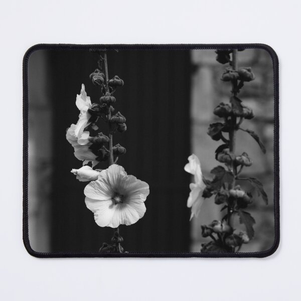 Item preview, Closeup of a Hollyhock in black and white designed and sold by FotoMahieu.