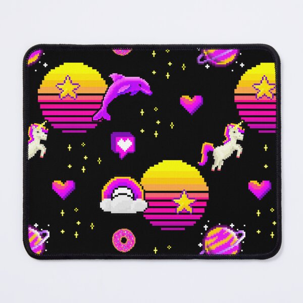 Item preview, Cute Pink & Black Themed Pixel Art Magical Seamless Pattern designed and sold by GO SHIRT-TEE.