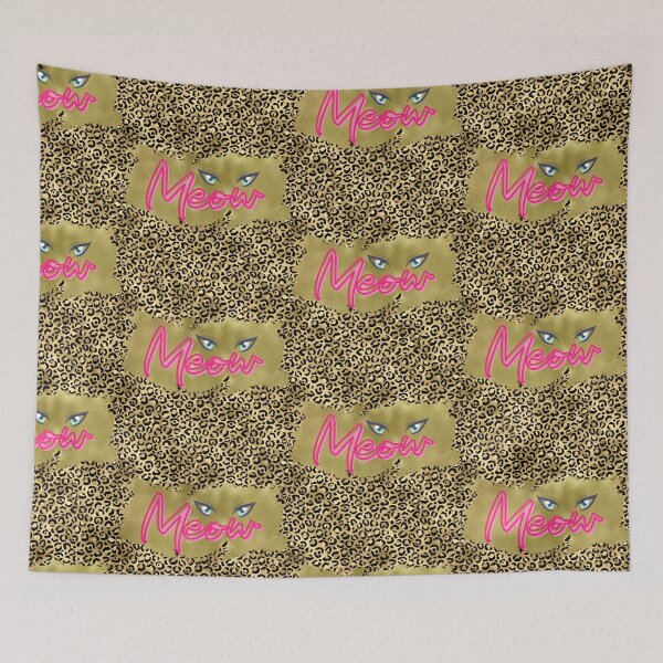 Item preview, Meow Cat Eyes Wild Beautiful Pink Gold Leopard Print designed and sold by Holisticfox.