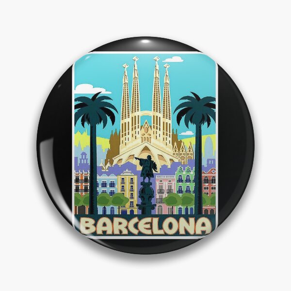 Item preview, BARCELONA SPAIN  Vintage Travel and Tourism Advertising Print  designed and sold by lenawlseysx.