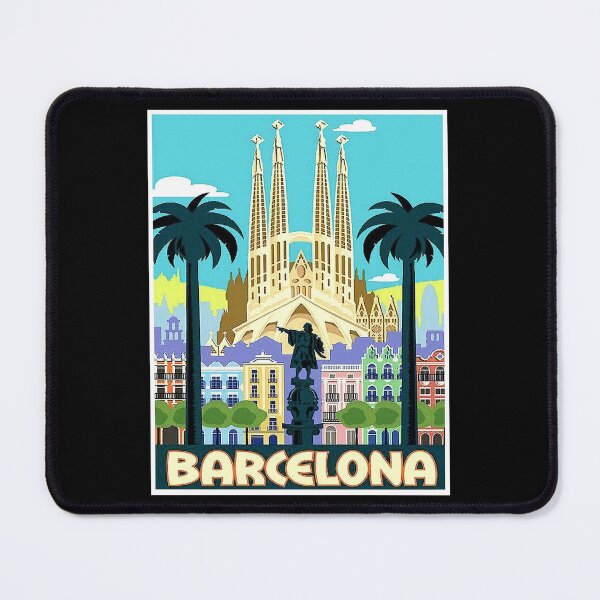 Item preview, BARCELONA SPAIN  Vintage Travel and Tourism Advertising Print  designed and sold by lenawlseysx.