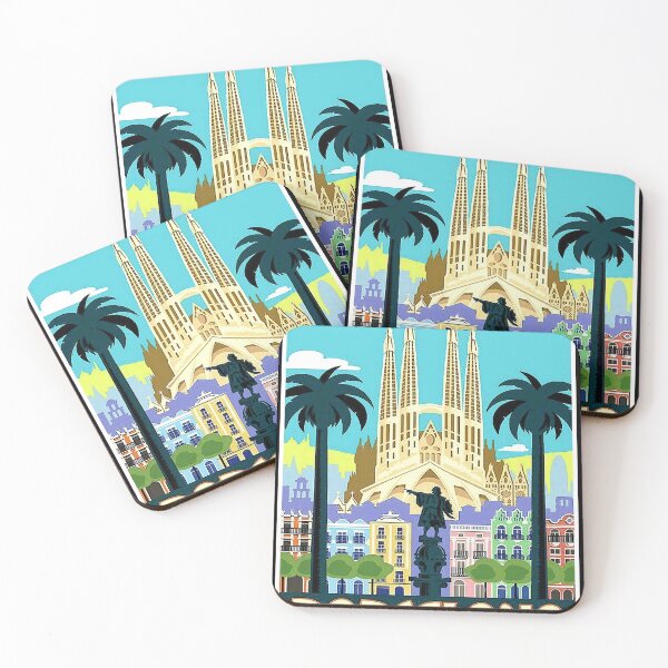 Item preview, BARCELONA SPAIN  Vintage Travel and Tourism Advertising Print  designed and sold by lenawlseysx.