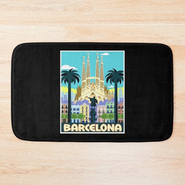 Item preview, BARCELONA SPAIN  Vintage Travel and Tourism Advertising Print  designed and sold by lenawlseysx.