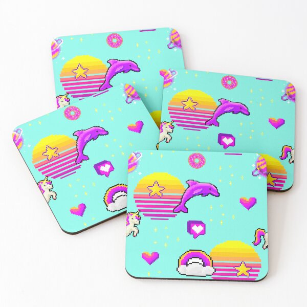 Item preview, Cute Pink & Blue Themed Pixel Art Magical Seamless Pattern  designed and sold by GO SHIRT-TEE.