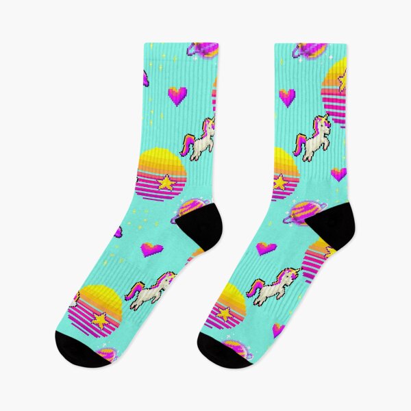 Item preview, Cute Pink & Blue Themed Pixel Art Magical Seamless Pattern  designed and sold by GO SHIRT-TEE.