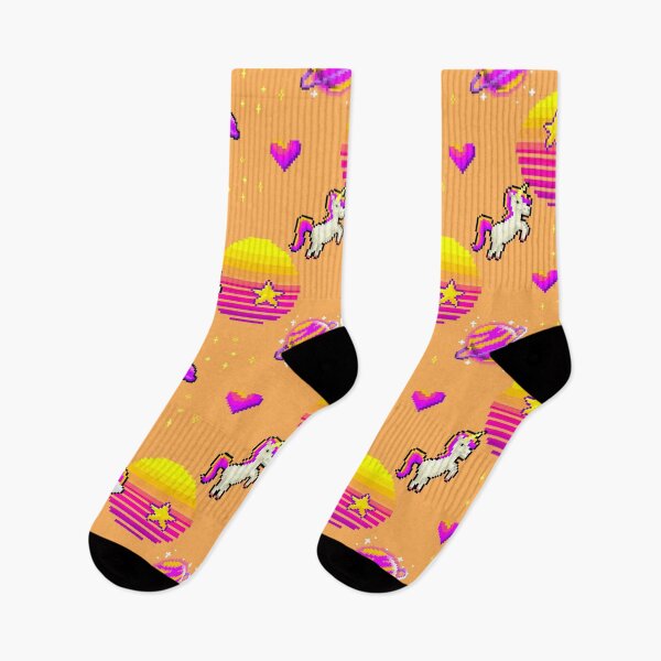 Item preview, Cute Pink & Orange Themed Pixel Art Magical Seamless Pattern  designed and sold by GO SHIRT-TEE.