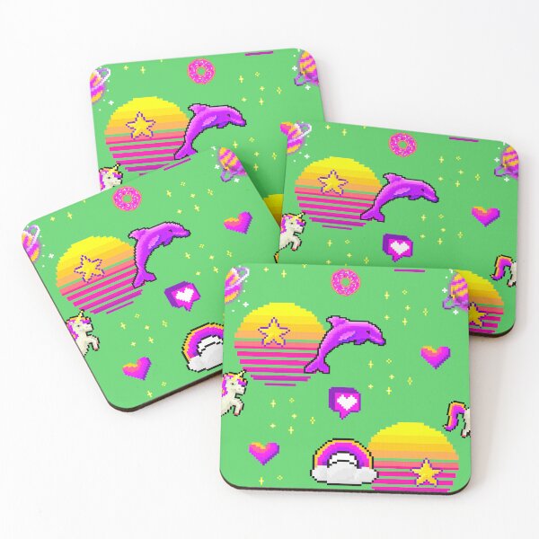 Item preview, Cute Pink & Green Themed Pixel Art Magical Seamless Pattern  designed and sold by GO SHIRT-TEE.