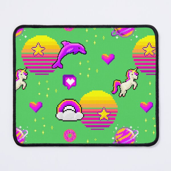 Item preview, Cute Pink & Green Themed Pixel Art Magical Seamless Pattern designed and sold by GO SHIRT-TEE.