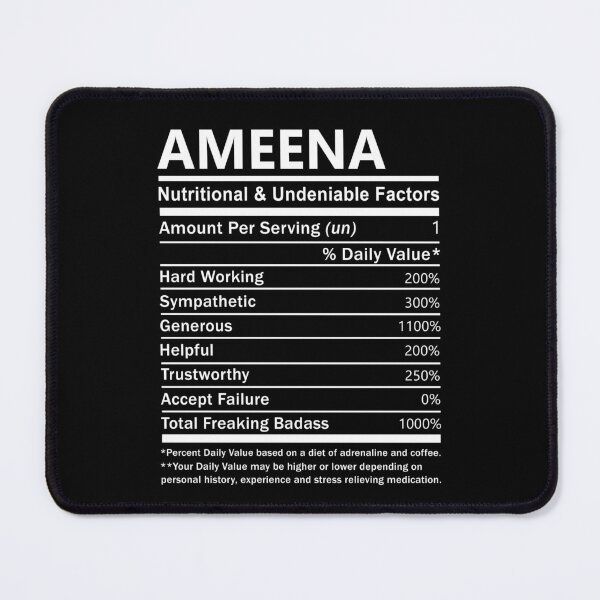 Item preview, Ameena Name T Shirt - Ameena Nutritional And Undeniable Factors Gift Item Tee designed and sold by braedowen3.