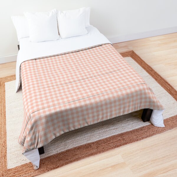 Cute Sage Green Bedding Set Gingham Checkered Bedsheet, Kawaii Dorm Be