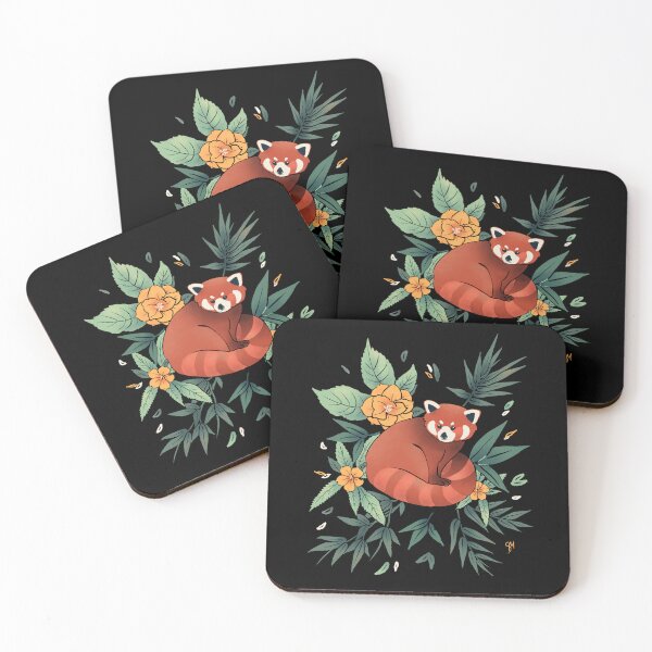 Item preview, Red Panda in Orange And Green (Dark Background) designed and sold by Sasha Makarenko.