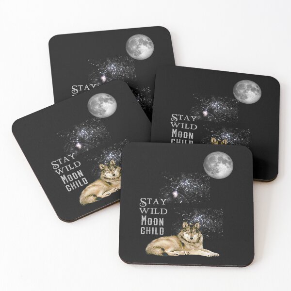 Item preview, Stay Wild Moon Child with Wolf and Moon Graphic Novelty designed and sold by KuylerKnight.