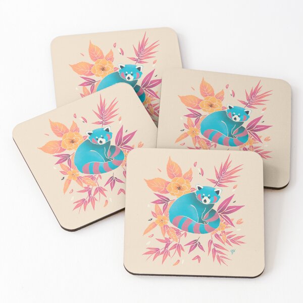 Item preview, Red Panda in Blue And Pink designed and sold by Sasha Makarenko.