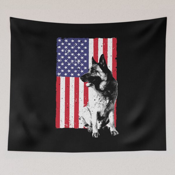 Item preview, Cute German Shepherd Art Police K9 Trainer US Flag designed and sold by PerkinsAarav.