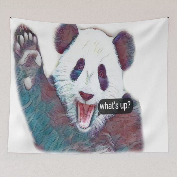 Item preview, cute painted panda waves his hand designed and sold by DanaIrik.