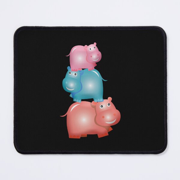 Item preview, three cute happy colorful hippos designed and sold by DahliaBlanche.