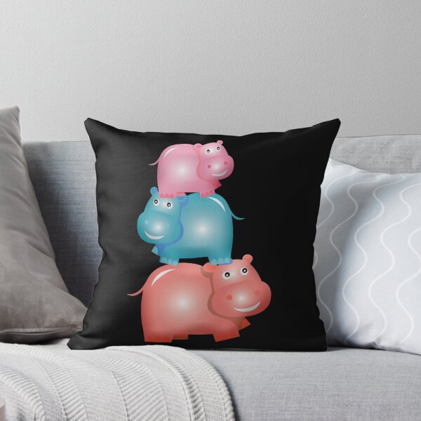 Item preview, three cute happy colorful hippos designed and sold by DahliaBlanche.