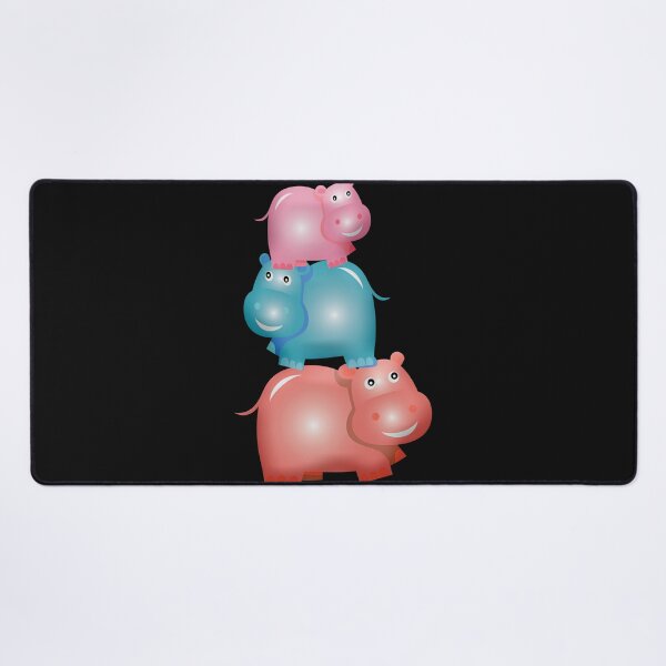 Item preview, three cute happy colorful hippos designed and sold by DahliaBlanche.