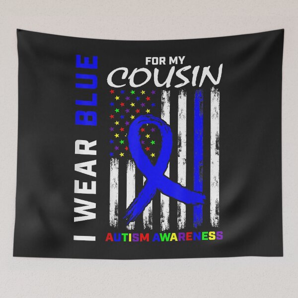 Item preview, I Wear Blue For My Cousin Autism Awareness Flag Kids Boys designed and sold by DahlilaJo.
