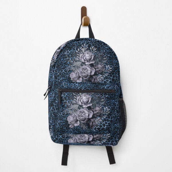 Item preview, Wild Leopard Print Blue Faded Roses designed and sold by Holisticfox.
