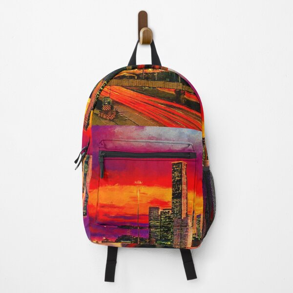 Item preview, Skyline of downtown Houston, Texas, in the evening designed and sold by NickoPrints.