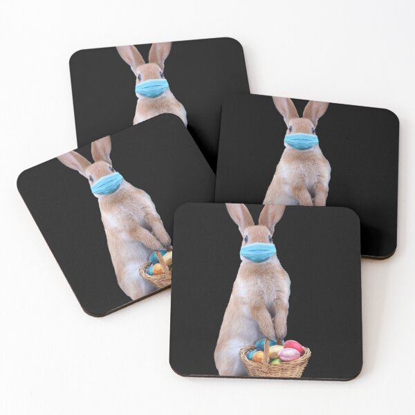Item preview, Easter Bunny In Face Mask With Chocolate Eggs Easter Basket designed and sold by DKshowmaker.