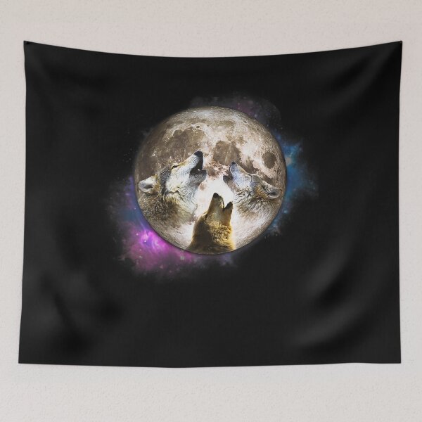 Item preview, Three Wild Wolves Howling Full Moon Wolf Howl Animal designed and sold by KuylerKnight.