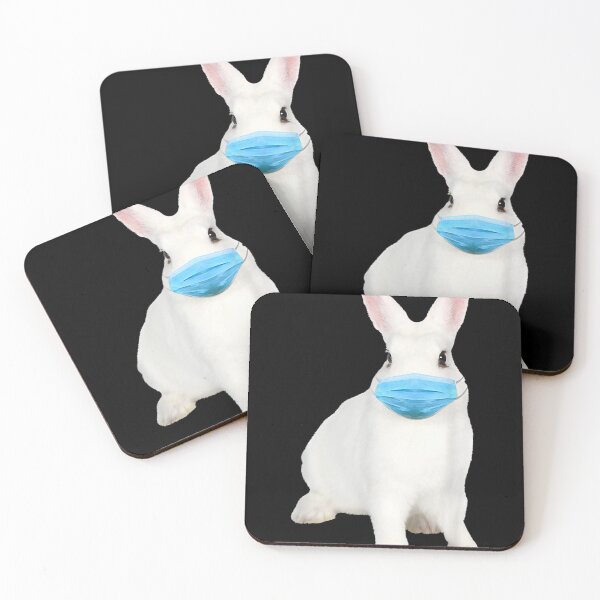 Item preview, Cute White Easter Bunny In Face Mask Easter Day 2021 designed and sold by DKshowmaker.