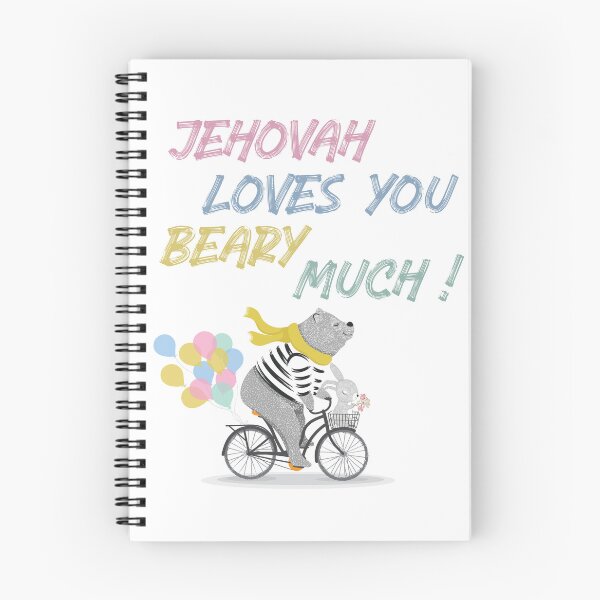 Item preview, Jehovah Loves You Beary Much Spiral Notebook designed and sold by crafts-gift.