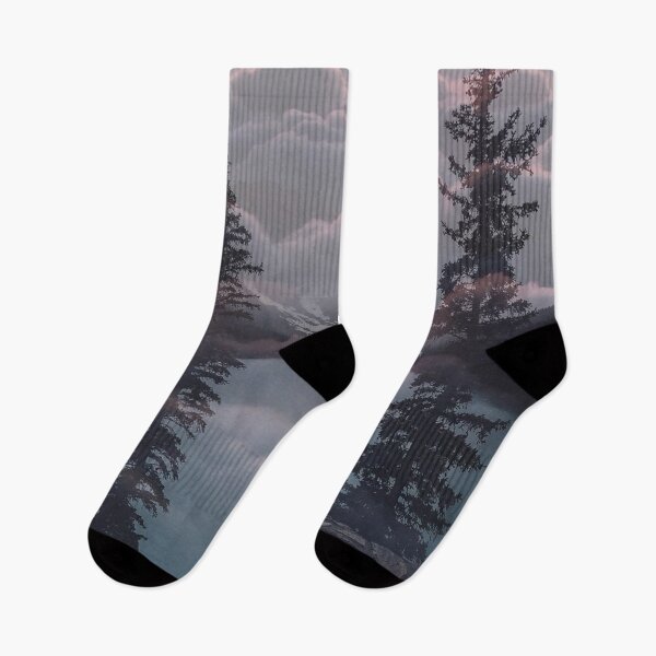 Item preview, cloudy forest and mountain pattern designed and sold by Beeroclock.