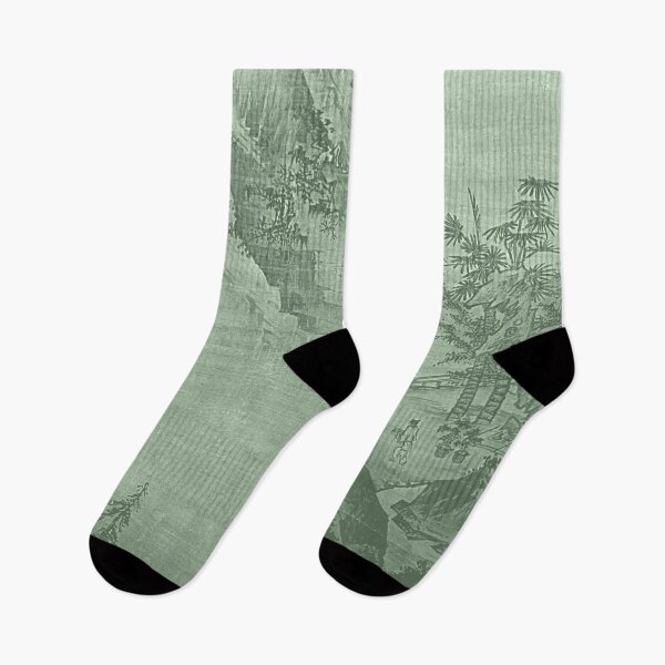 Item preview, Chinoiserie Mountain and Waterfall | Green designed and sold by TravelHandle.