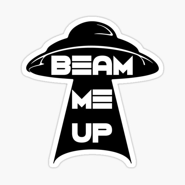 "Beam Me Up Alien Spaceship Sticker" Sticker by LaiaHoo Redbubble