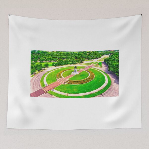 Item preview, Aerial of the Sam Houston Monument in the Hermann Park, Houston, Texas - digital painting designed and sold by NickoPrints.