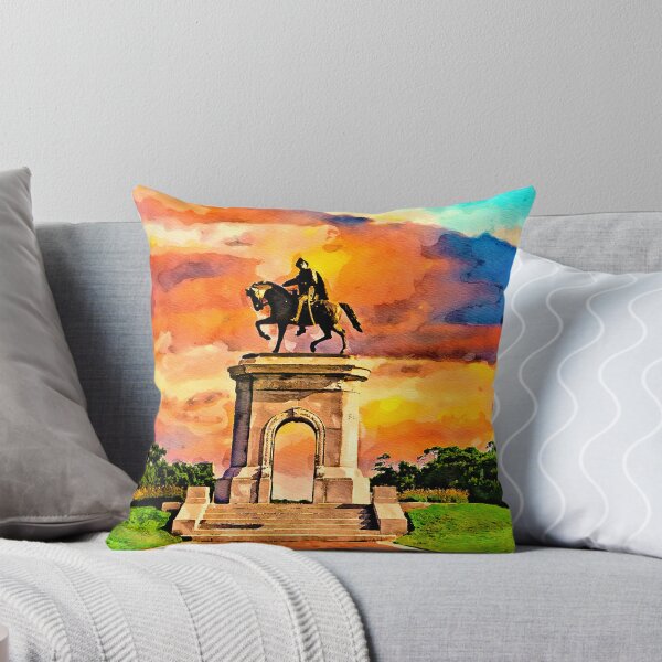 Item preview, The Sam Houston Monument in the Hermann Park, at sunset - watercolor painting designed and sold by NickoPrints.