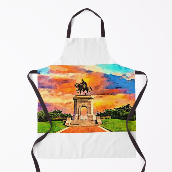 Item preview, The Sam Houston Monument in the Hermann Park, at sunset - watercolor painting designed and sold by NickoPrints.